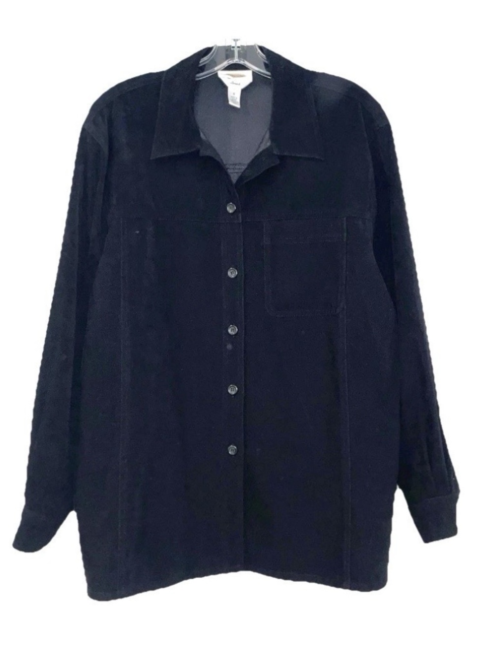 TALBOTS Black Velvet Blouse M Button Up - Romantic Holiday Classic